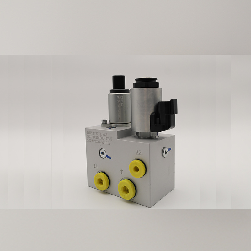 Two solenoid hydraulic valves